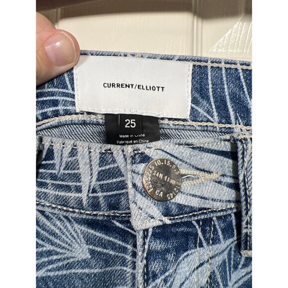 Current/Elliot The Stiletto Wily Palm Leaf Skinny Jeans 25 Everyday Casual - Picture 6 of 9